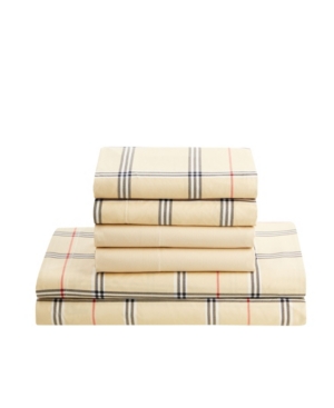 Nestl Bedding Printed Super Soft Deep Pocket 6 Pc. Sheet Set, Queen In Burberry Taupe