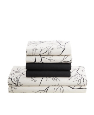 Nestl Bedding Printed Super Soft Deep Pocket 6 Pc. Sheet Set, Queen In Branches