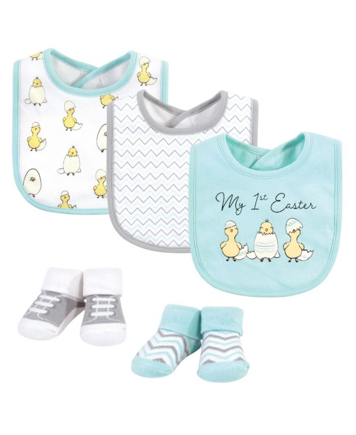 Hudson Baby Baby Girls Cotton Bib and Sock Set, 5 Pack & Reviews - All Baby Gear & Essentials - Kids - Macy's