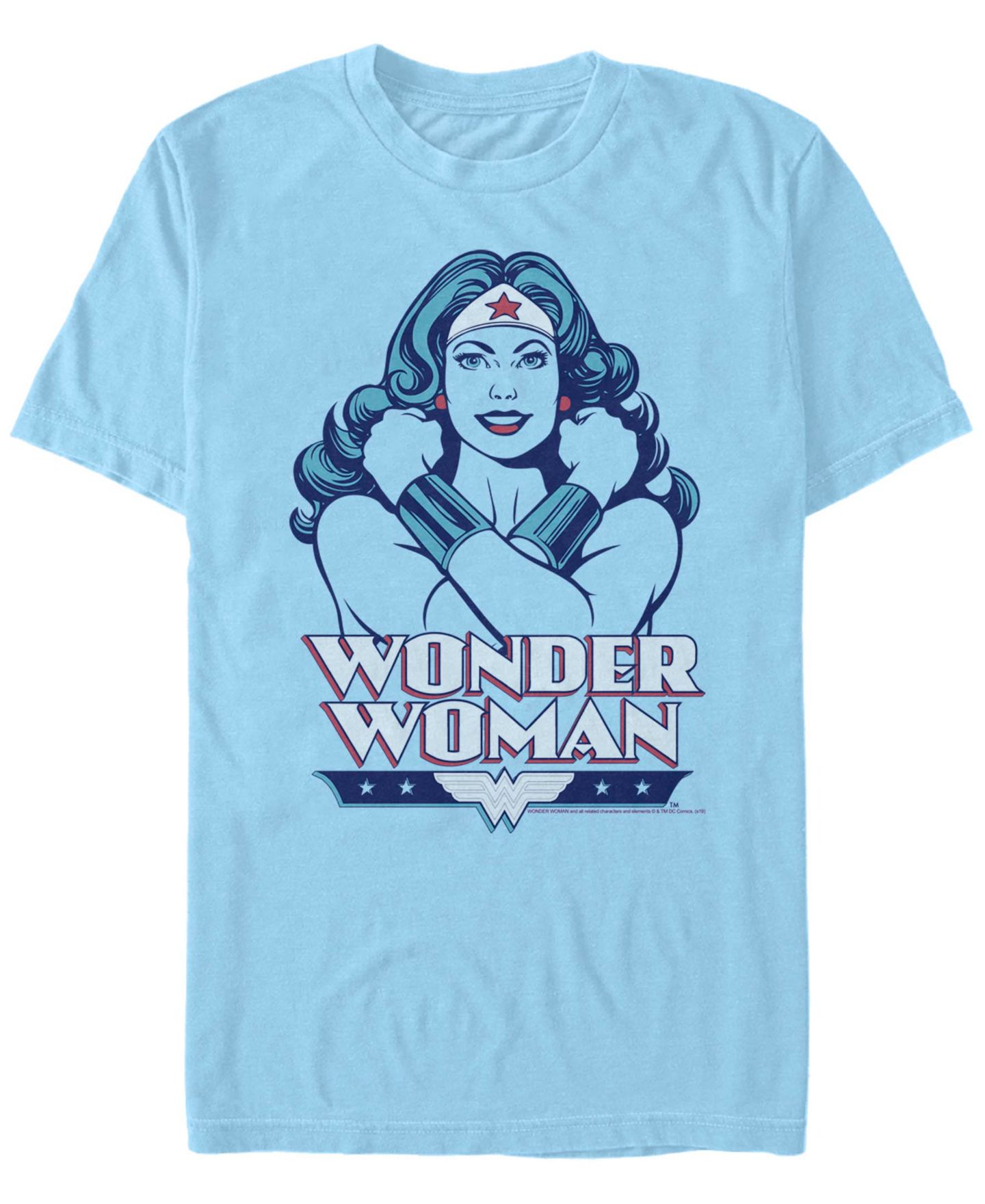 Мужская футболка Fifth Sun Wonder Woman Arms Crossed Short Sleeve, цвет: Светлый синий — фото 1