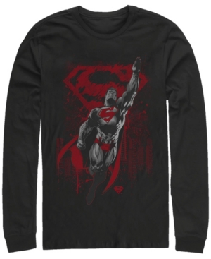 Fifth Sun Men's Superman Kryptons Living Legacy Long Sleeve Crew T-shirt In Black