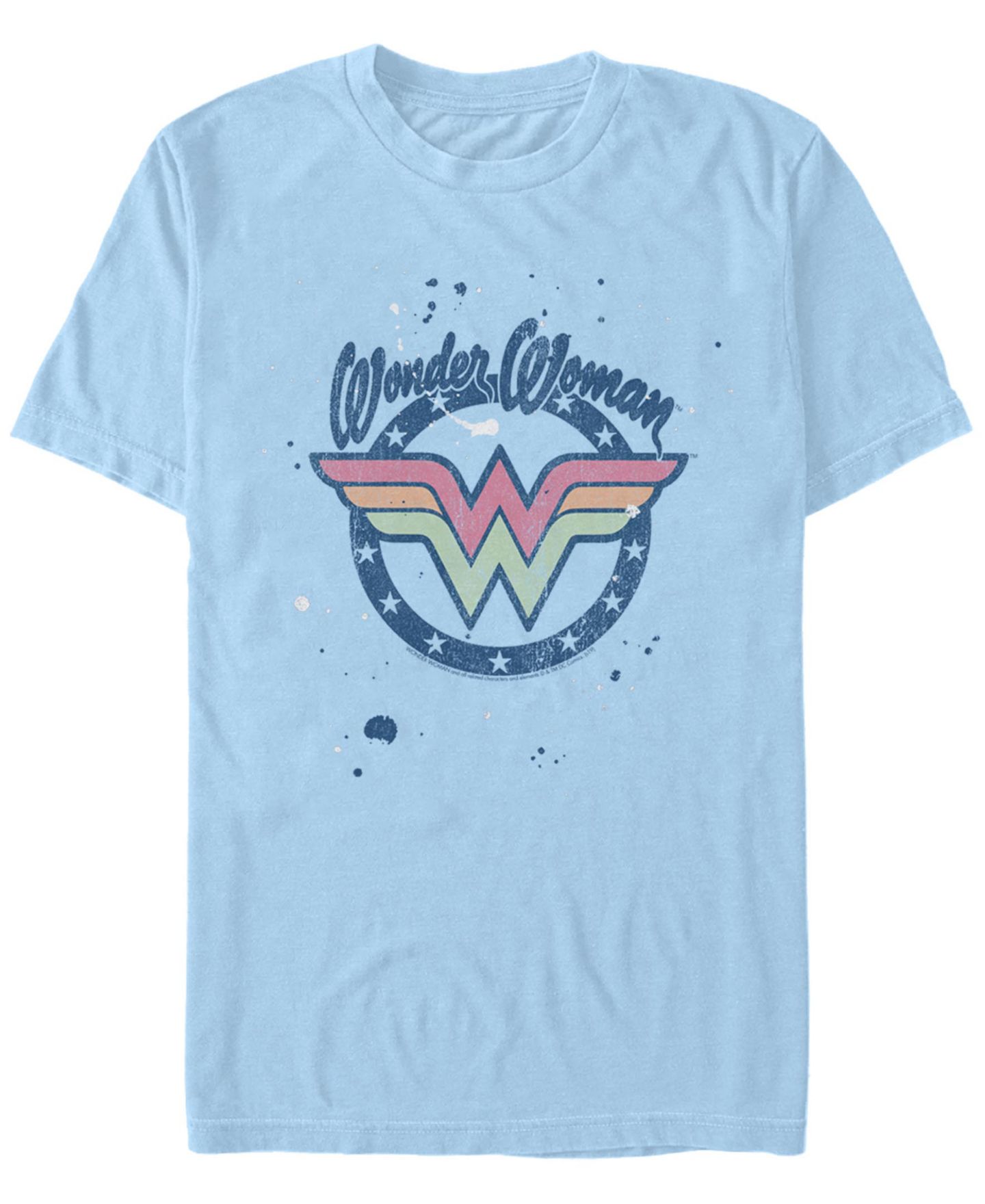 Мужская футболка Fifth Sun Wonder Woman Splat Logo Short Sleeve, цвет: Светлый синий — фото 1