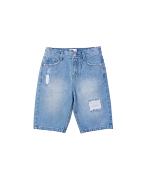 Big Boys Light Destroy Denim Shorts