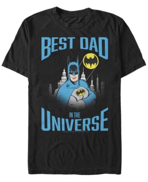 Fifth Sun Men's Batman Best Bat Dad Short Sleeve T-shirt In Black