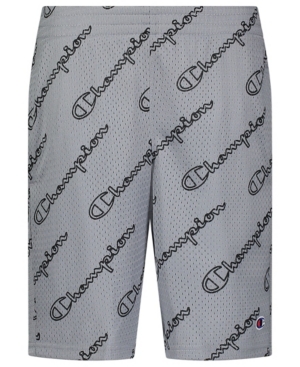 Big Boys All Over Print Open Diagonal Script Mesh Short