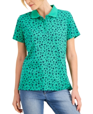 Karen Scott Floral-Print Polo Created for Macy's