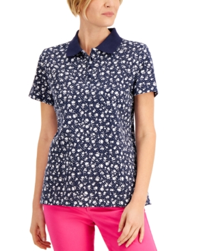 Karen Scott Floral-Print Polo Created for Macy's