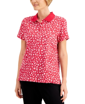 Karen Scott Floral-Print Polo Created for Macy's