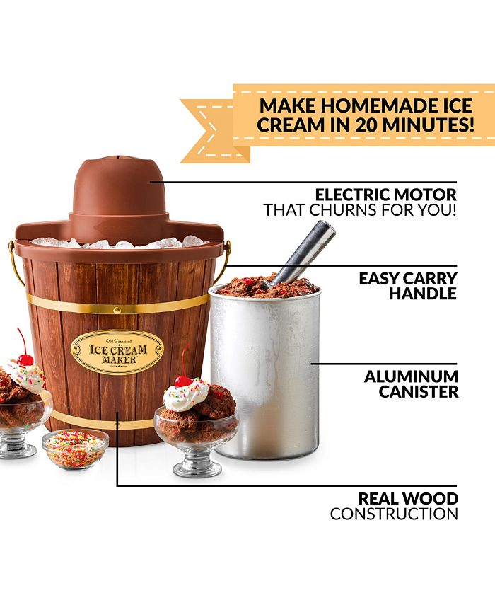 Nostalgia ICMW400 4Quart Wood Bucket Ice Cream Maker Macy's