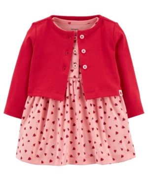 Carter's Baby Girls Bodysuit Dress and Cardigan Set 2 Pieces