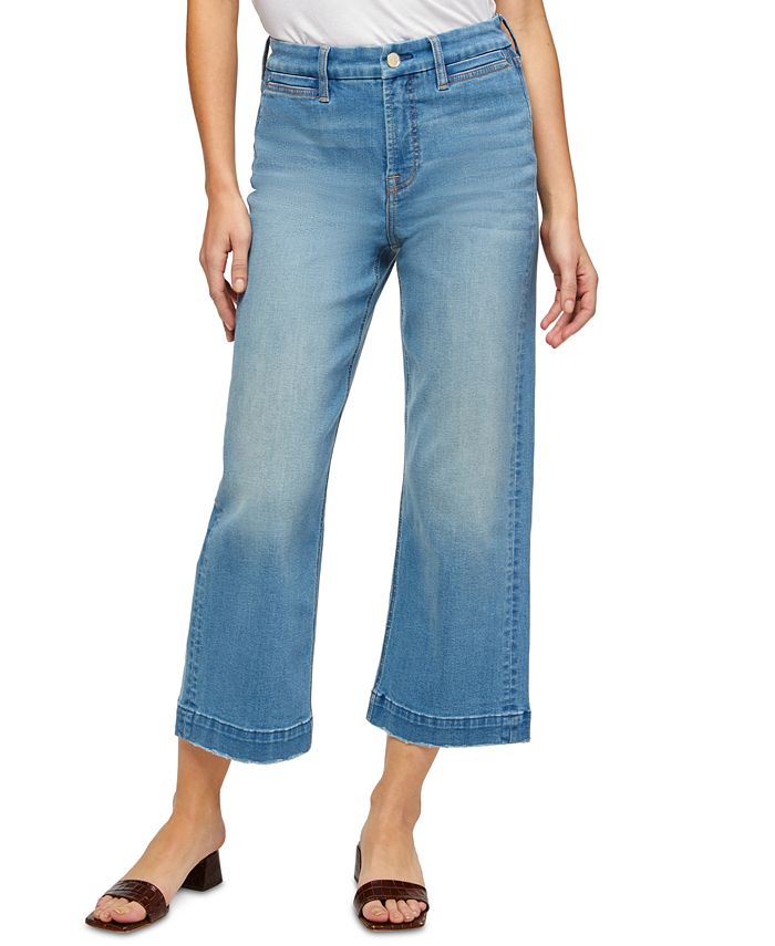 JEN7 Cropped Wide-Leg Jeans - Macy's