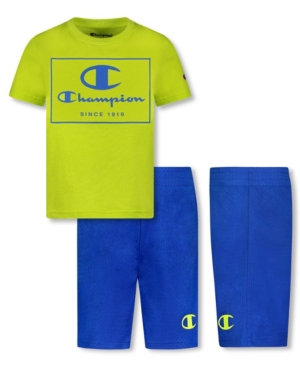 Little Boys Short Sleeve Tees and Mesh Short Set of 2