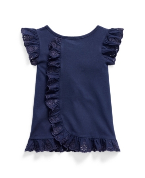 Toddler Girls Eyelet Jersey Top