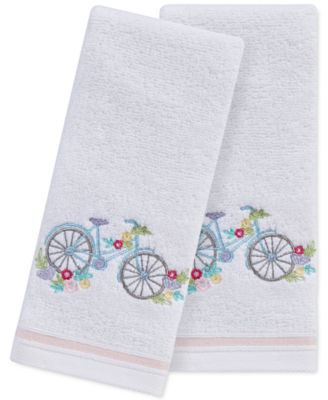 Martha Stewart Collection - Spring Bicycle 2-Pc. 11" x 18" Fingertip Towel Set
