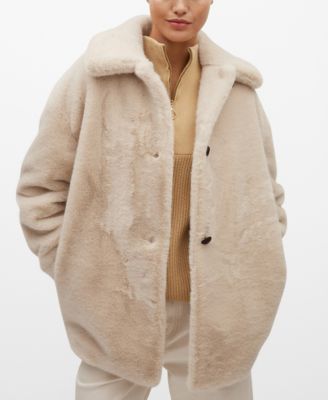 mango white fur coat