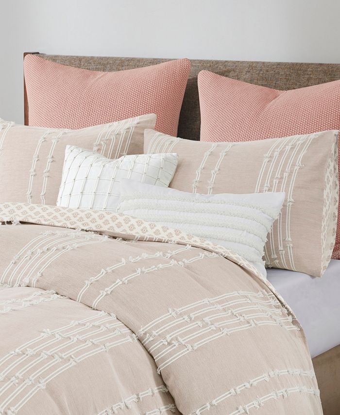 INK+IVY Kara 3 Piece Cotton Jacquard Comforter Set, Full/Queen Macy's