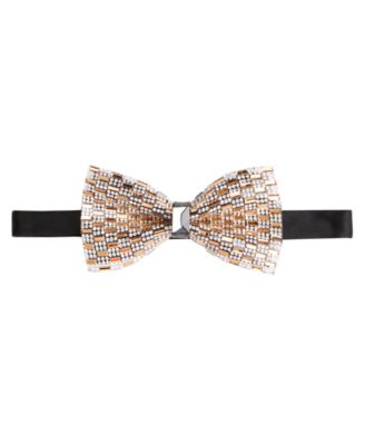 Tallia - Men's Brown Beaded Bow Tie