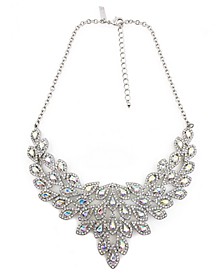 Silver-Tone Crystal Teardrop Statement Necklace, 17" + 3" extender, Created for Macy's 