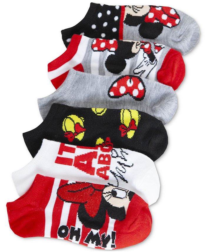 best-price-disneys-minnie-mouse-character-6-pairs-no-show-socks-free-shipping-authentic