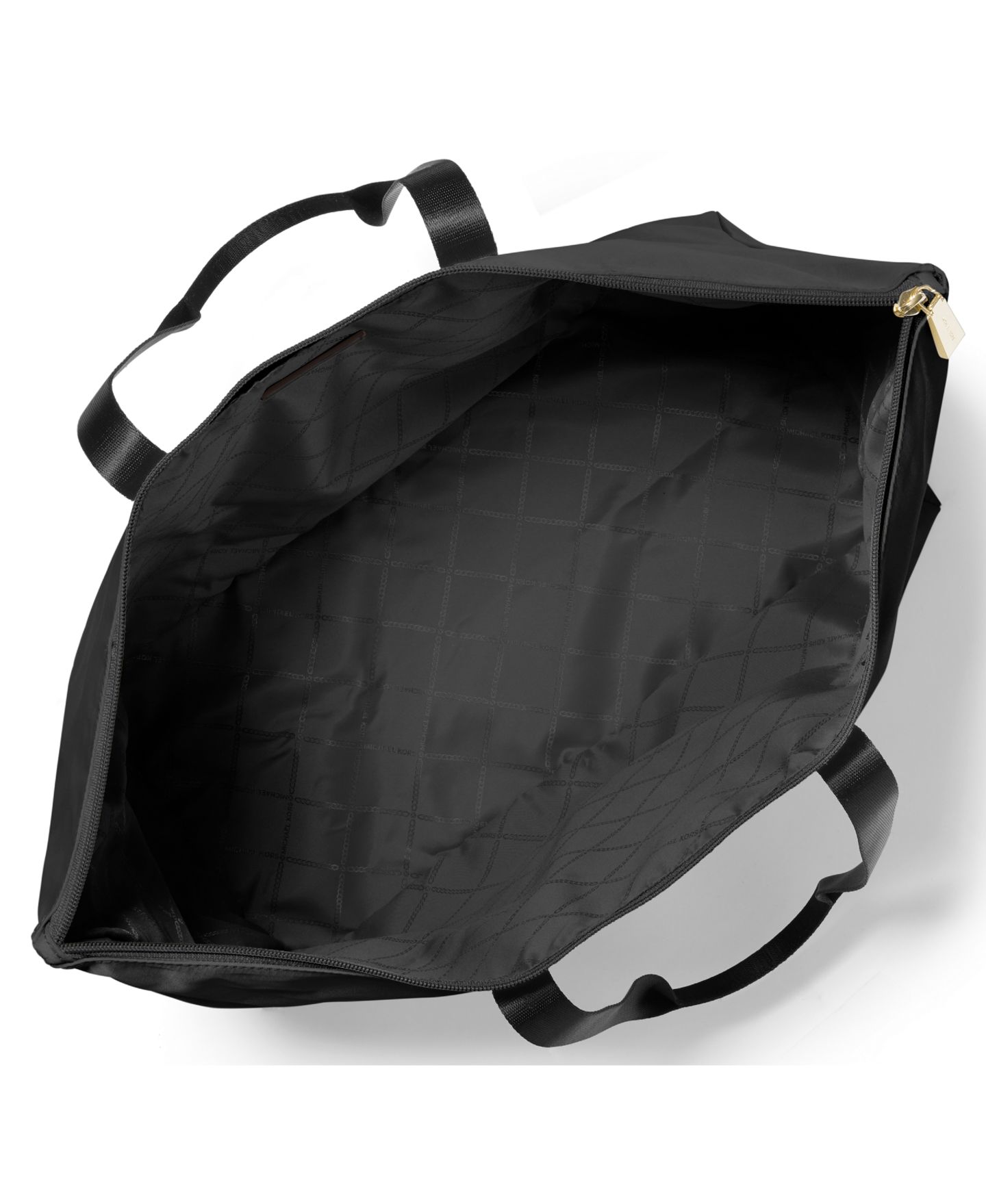 Женская сумка Michael Kors Jet Set Travel Nylon Packable Tote, цвет: Чёрный / Золотой — фото 2