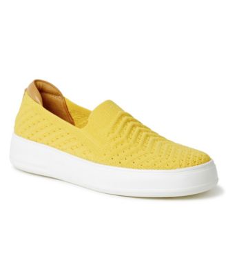 yellow slip on sneakers