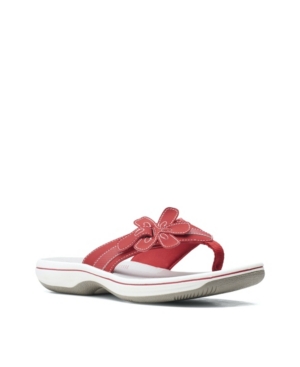 Shop Clarks Women's Cloudsteppers Brinkley Flora Sandals In Red Synthetic