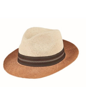 Men's Cut and Sew Straw Fedora Hat