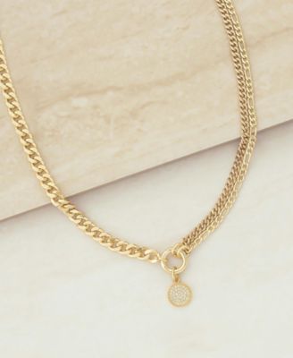 Crystal Disc and Chain Necklace