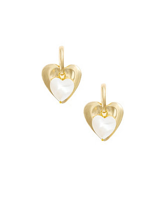 ETTIKA Mother of Pearl and Gold Plated Heart Earrings - Macy's