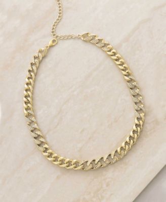 Bold and Gold Plated Crystal Link Chain Necklace