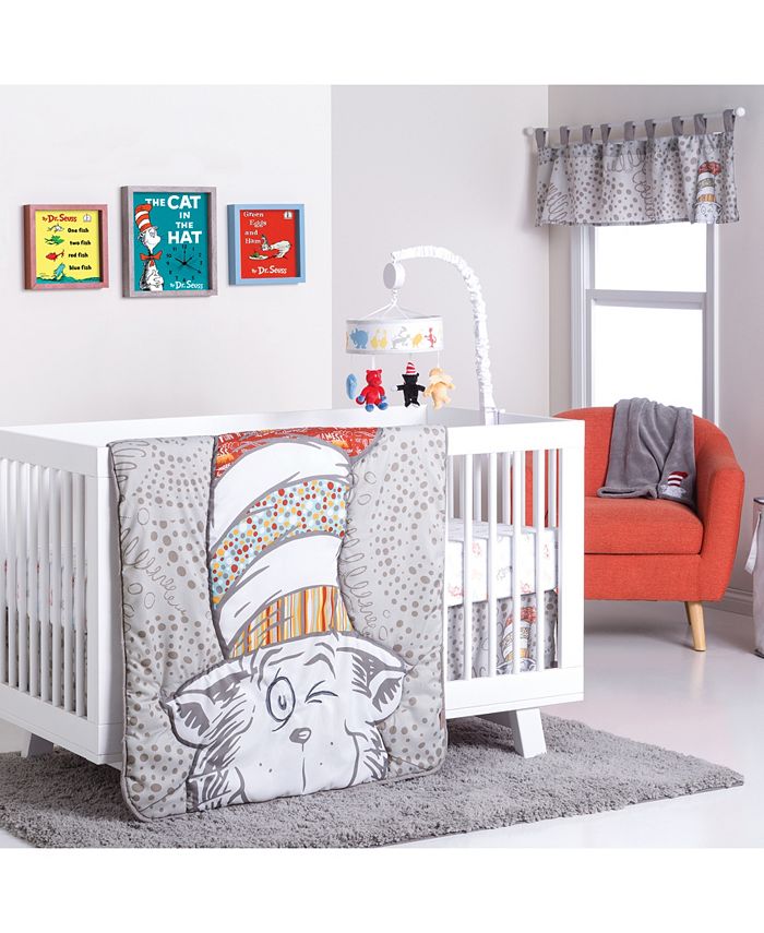 Trend Lab Dr. Seuss Peek A Boo Cat in the Hat 4 Piece Crib Bedding