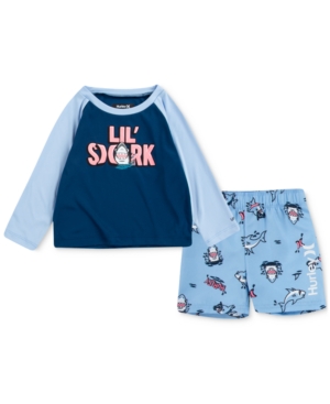 Hurley Baby Boys 2-Pc Shark Swim Set