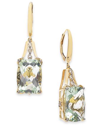 Le Vian - Mint Julep Quartz (12-3/8 ct. t.w.) & Diamond (3/8 ct. t.w.) Drop Earrings in 14k Gold