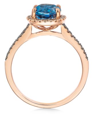 Amethyst (1-3/8 ct. t.w.) & Diamond (1/4 ct. t.w) Ring in 14k Rose Gold (Also in Citrine, Deep Sea Blue Topaz, Green Quartz, Peridot, Opal & Sky Blue Topaz)