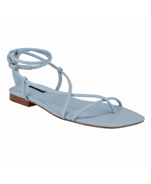 Nine West Women's Mandie Square Toe Ankle Strap Sandals Women's Shoes