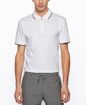 Boss Men's Zip Slim-Fit Polo Shirt
