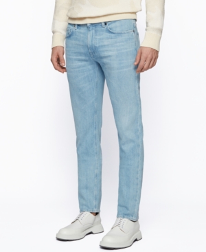 Boss Men's Light-Blue Slim-Fit Jeans