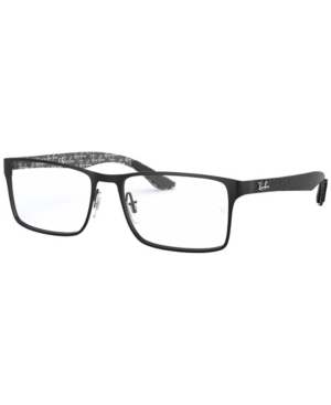 Ray Ban Rx8415 Men's Rectangle Eyeglasses In Black