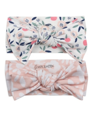 Mac & Moon Baby Girls Headband with Bunny Floral Print 2 Pack