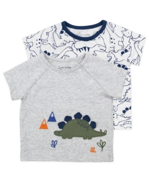 Mac & Moon Baby Boys Short Sleeve Tees with Dinosaur Print 2 Pack