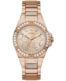 Unisex Crystal Rose Gold-Tone Stainless Steel Bracelet Watch 39mm