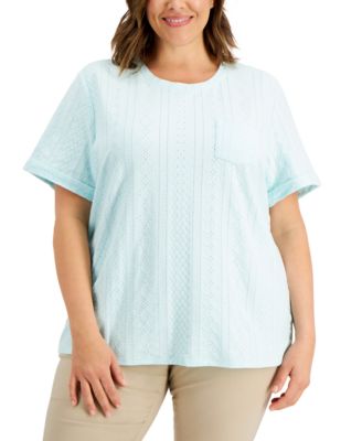 embroidered plus size tops