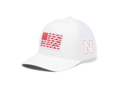 Columbia - Nebraska Cornhuskers PFG Fish Flag Stretch Fitted Cap