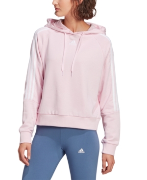 Adidas Originals Adidas Women's Striped Hoodie Top In Brght Pink