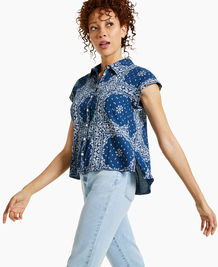 Style & Co Petite Cotton Camp Shirt, Created for Macy's & Reviews