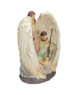 11.25" Holy Family and Angel Christmas Nativity Table Decoration