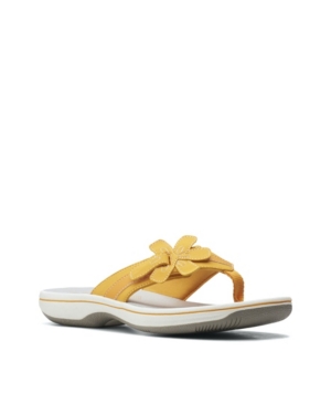 Clarks Women's Cloudsteppers Brinkley Flora Sandals In Golden Yellow Synthetic