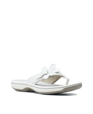 Shop Clarks Women's Cloudsteppers Brinkley Flora Sandals In White