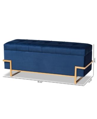 Parker Glam and Luxe Velvet Upholstered Storage Ottoman
