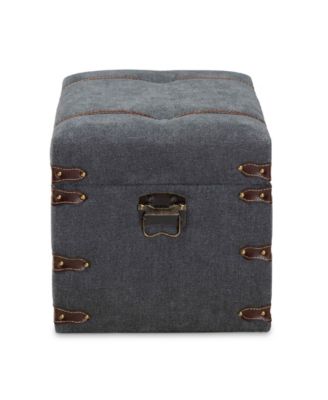 Palma Modern and Contemporary Transitional Fabric Upholstered Storage Trunk Ottoman
